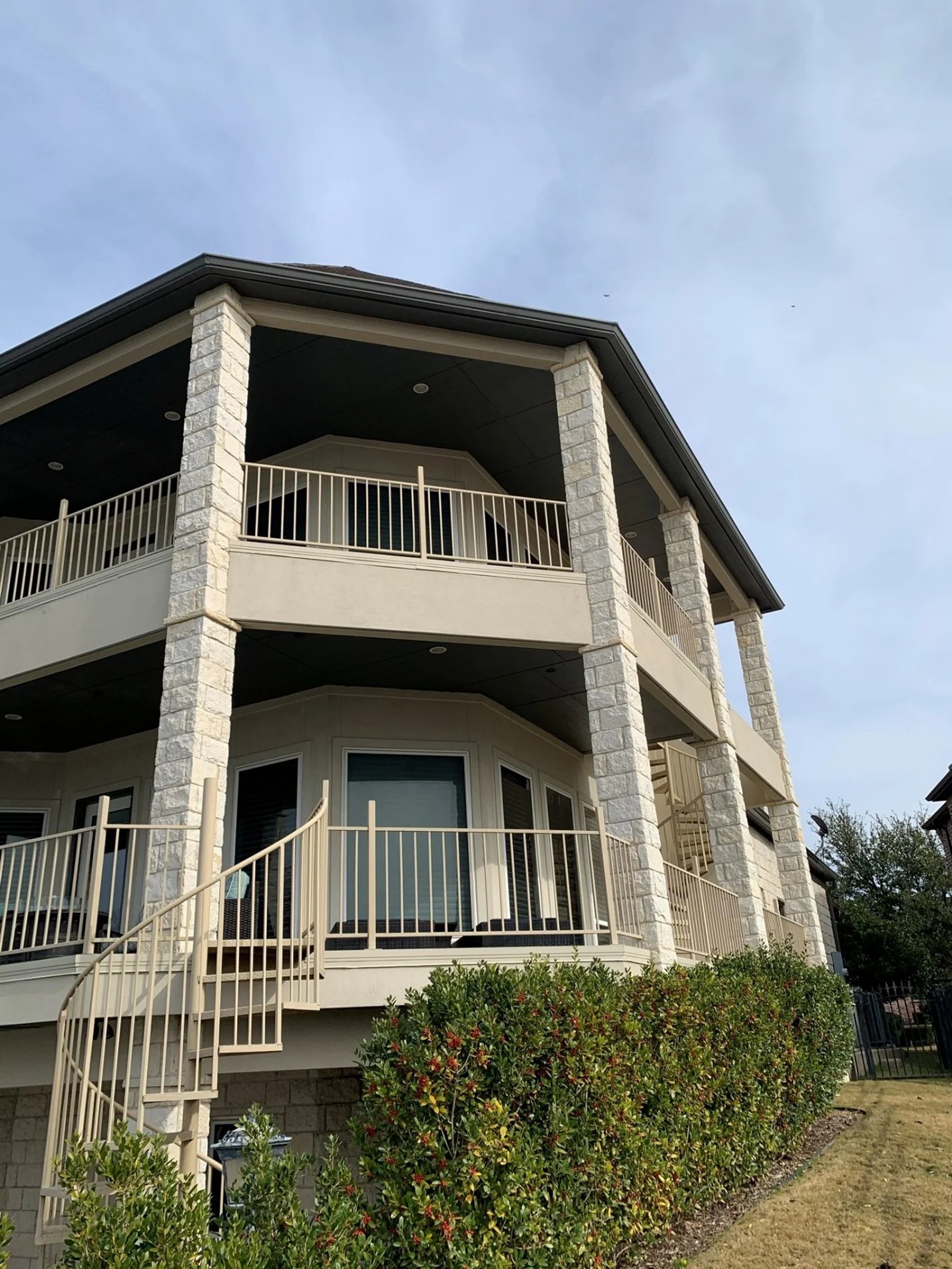 Residential gutters on a multi-story Dallas home