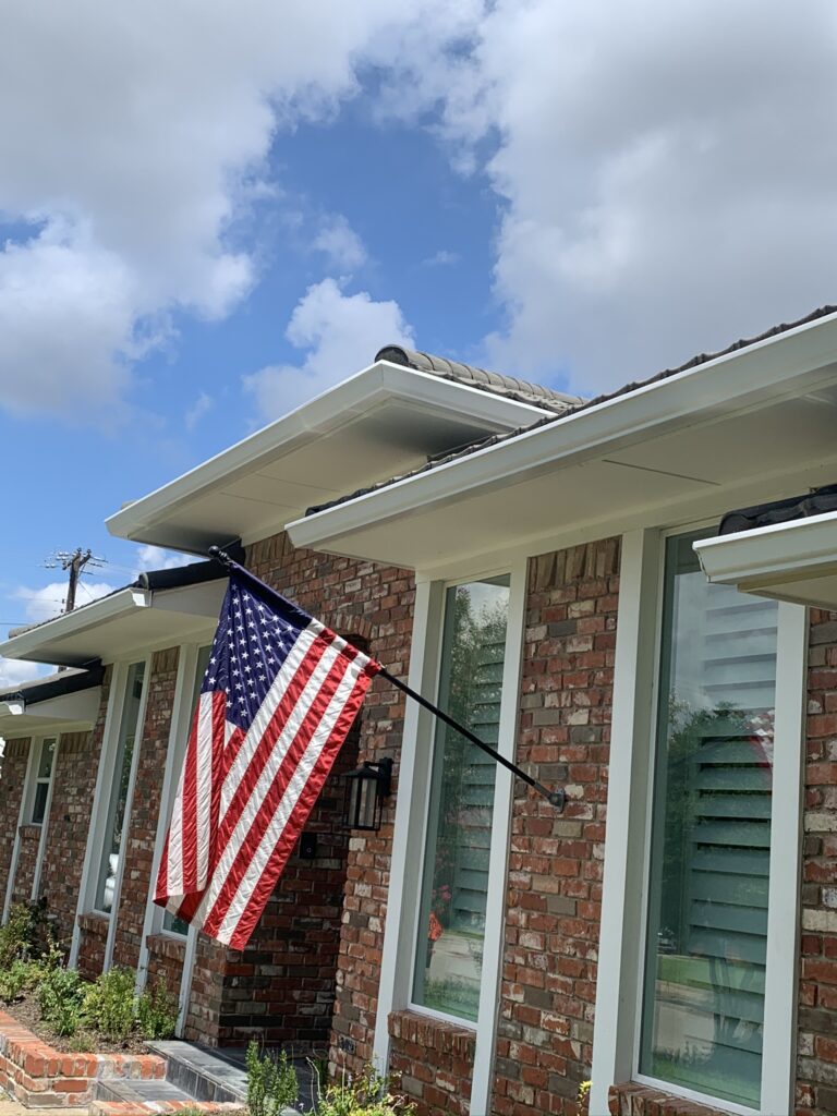 Creative Gutter Installation with american flag